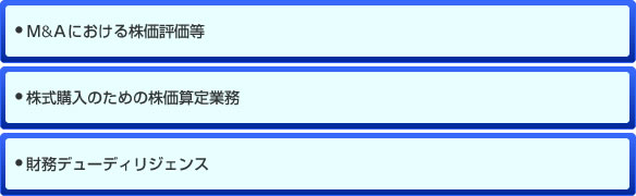Ｍ＆Ａにおける株価評価等,株式購入のための株価算定業務,財務デューディリジェンス